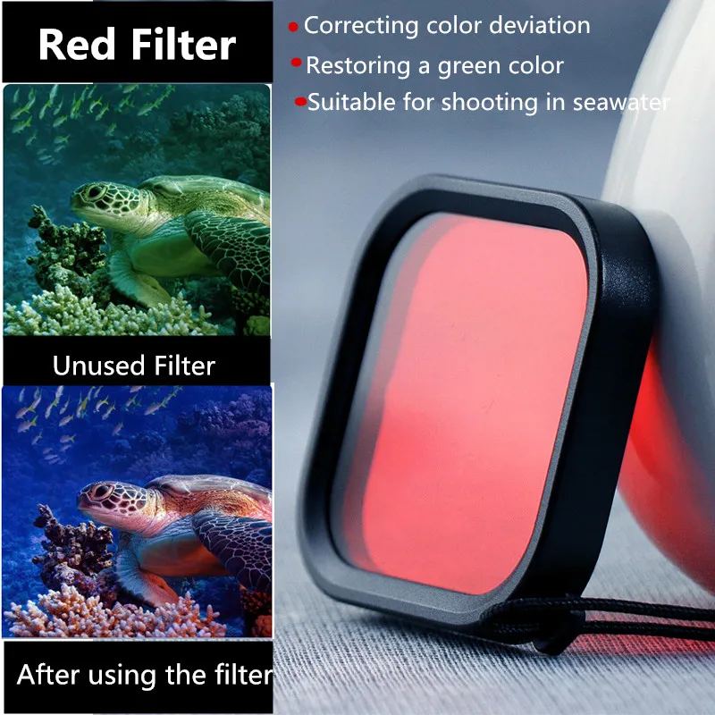 Diving Waterproof Housing Case with Dive Color Lens Filter Kit for GoPro Hero 8 Accessories red pink purple filter