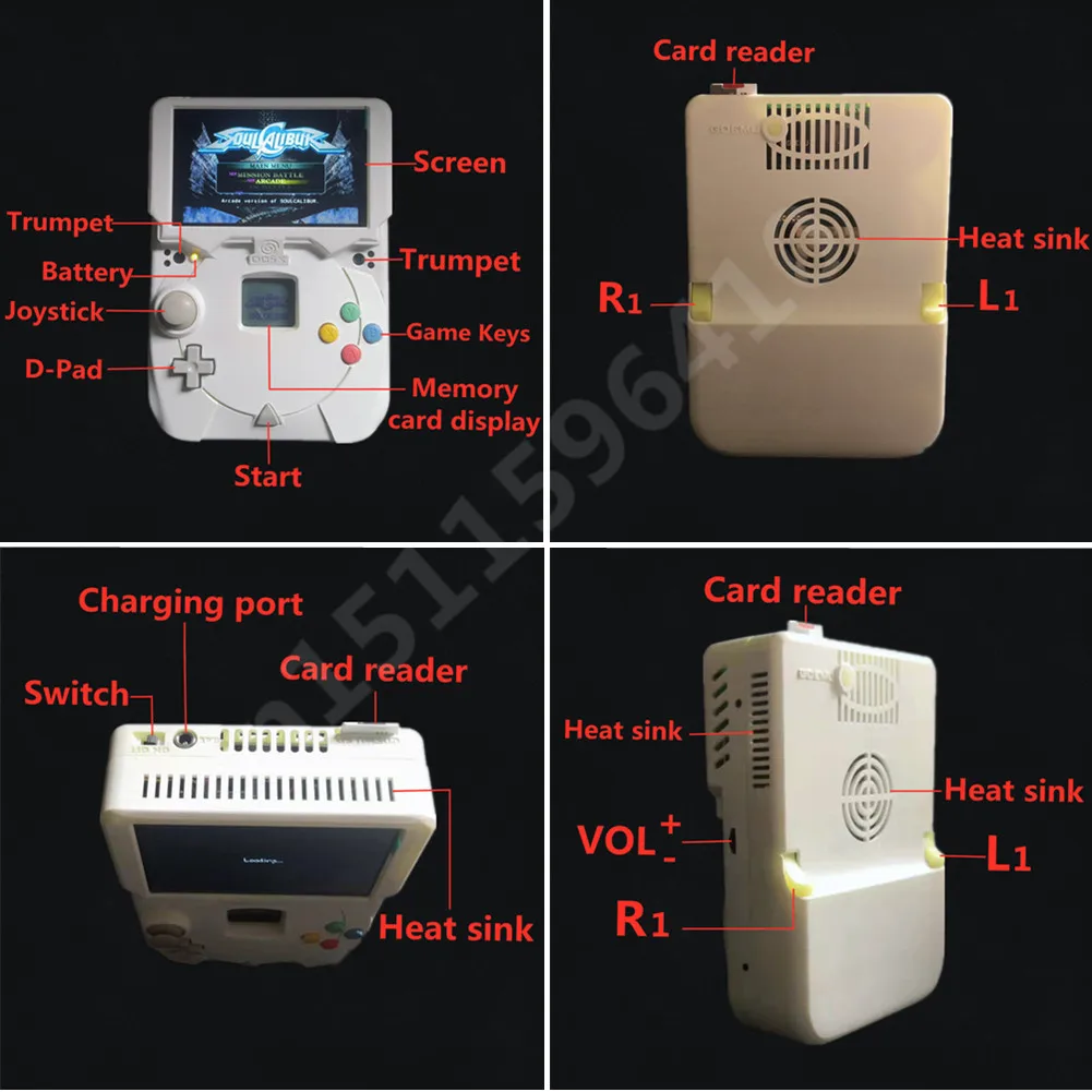 Portátil Handheld Arcade Game Console, Placa-mãe DC Modificada, Dream Pocket Game, Gameboy ou GDEMU, Gameboy, 2024