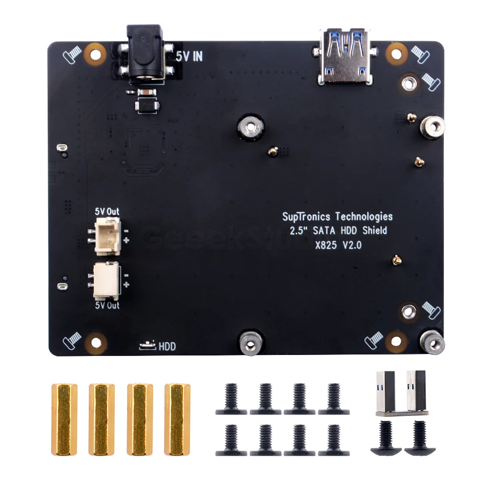 Raspberry Pi X825 V2.0 2.5 Inch SATA HDD/SSD Storage Expansion Board Acrylic Case for Raspberry Pi 4B ( 4 Model B )