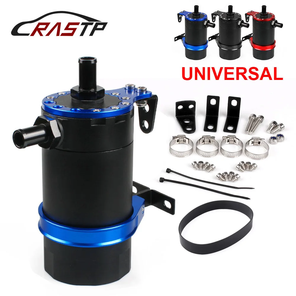 

RASTP - Baffled Aluminum Oil Catch Can Resevoir Tank Kit Oil Tank Car Accessories RS-OCC020