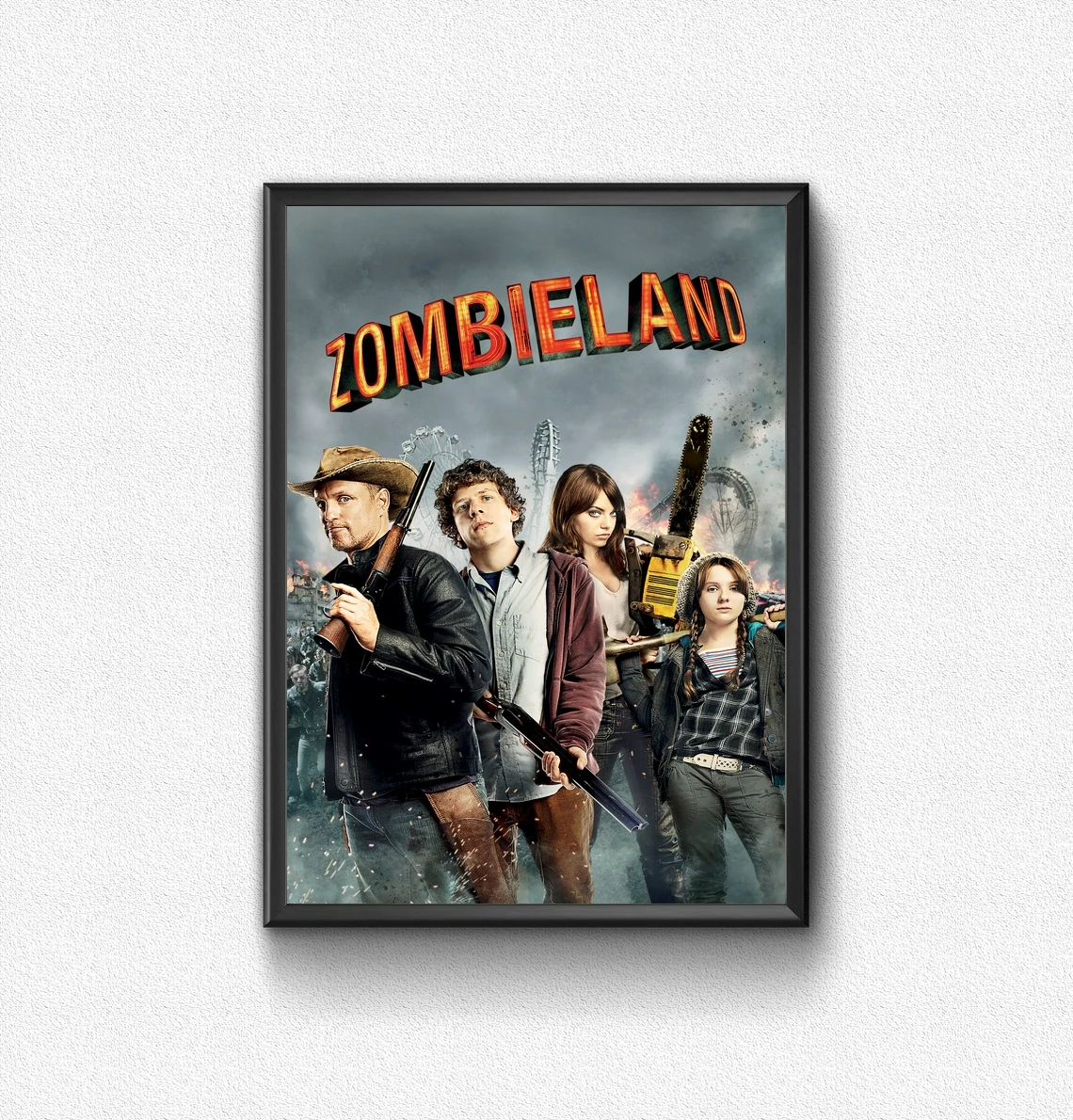 زومبي لاند الفيلم المشارك طلاء جدران المنزل الديكور الفيلم الكلاسيكي قماش المشارك (بدون إطار)