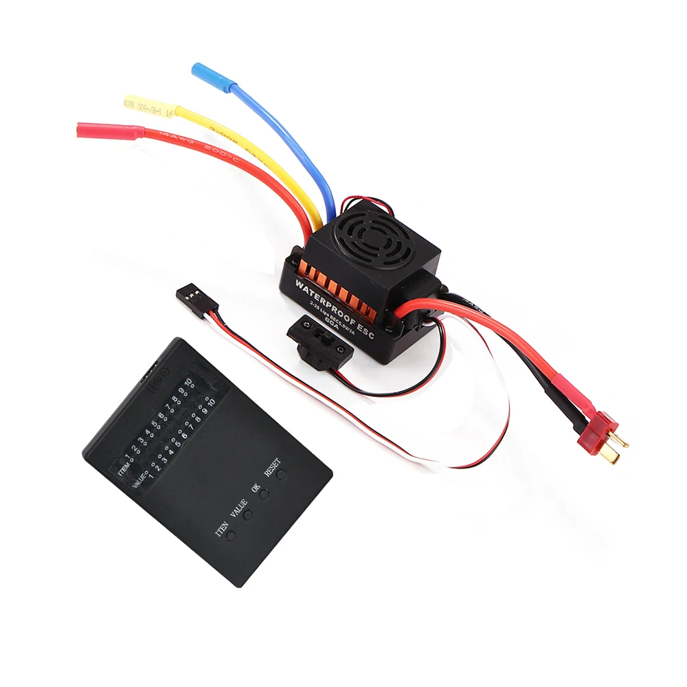 WG Waterproof 60A RC Brushless ESC BEC Car Parts Electric Speed Controller with 5.5V 3A BEC for 1/10 RC Car Truck