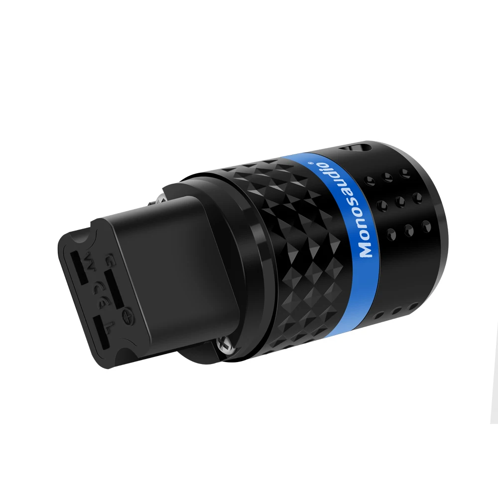 F122 Monosaudio C19 Pure ทองแดงโรเดียมชุบ Audio IEC ปลั๊ก AC 20A หญิงสายไฟสายออดิโอตัวเชื่อมต่อ