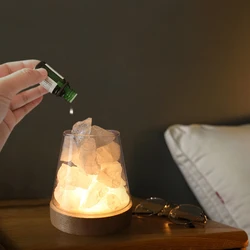 Aromatherapy Candle Cup Creative DIY Crystal Diffuser Transparent Glass Cup 10cm LED Rechargeable Base Home Decoration