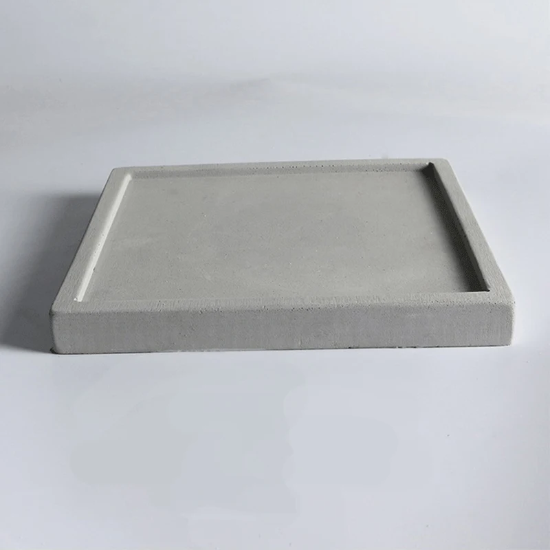 Forma quadrada bandeja de concreto molde de silicone molde de argila artesanato molde vaso de cimento diferentes tamanhos bandeja molde de gesso