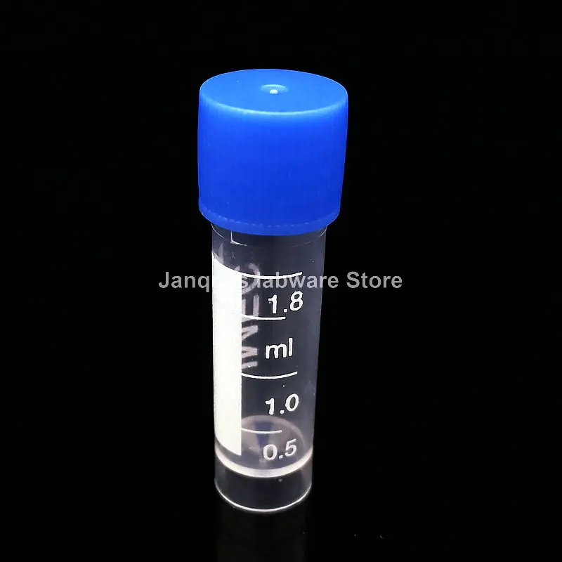 100 pces 1.8ml graduado laboratório plástico congelação tubo crio conservante amostra criovial com cobertura