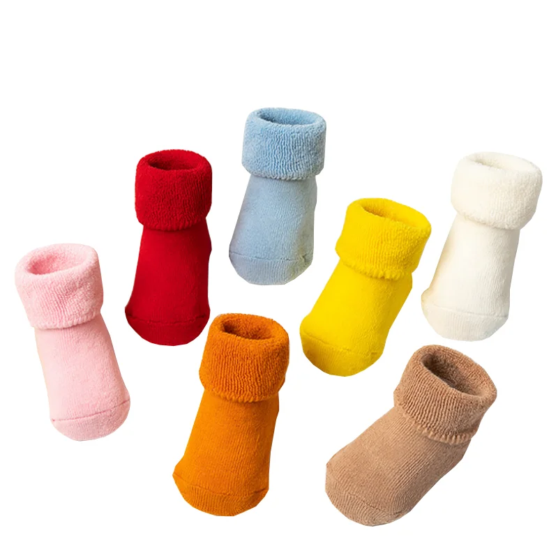 Chaussettes pour bébé, lot de 3 paires, décontractées, épaisses, pour filles et garçons, nouvelle collection