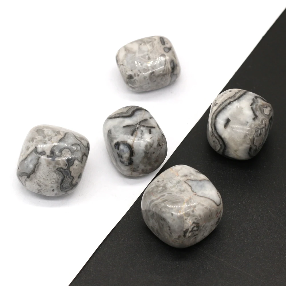 Natural Grey Network Stone Semi-precious Stones Irregular Shape Exquisite Stone Decoration Gift Accessories