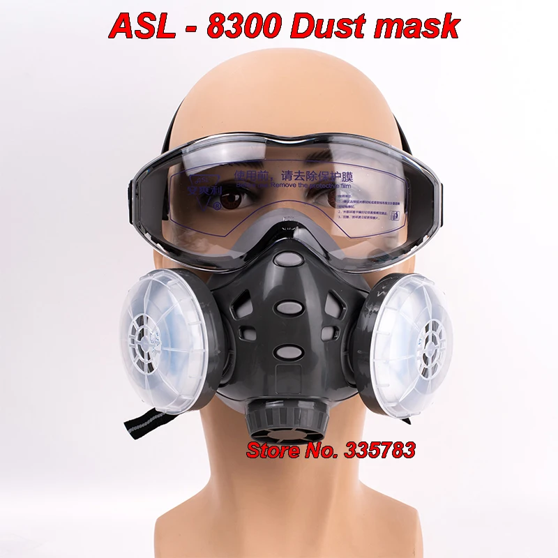 ASL-8200 Respirator gas mask With goggles Anti-fog Integrated High-quality protective mask Spray paint saliva Breathing mask