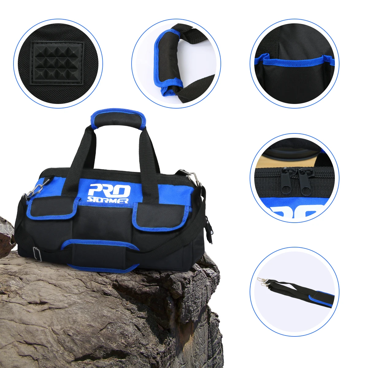 16/18inch Waterproof Tool Bag with Bag Shoulder Strap Belt Electrician Portable Working Tools Storage Bags By PROSTORMER