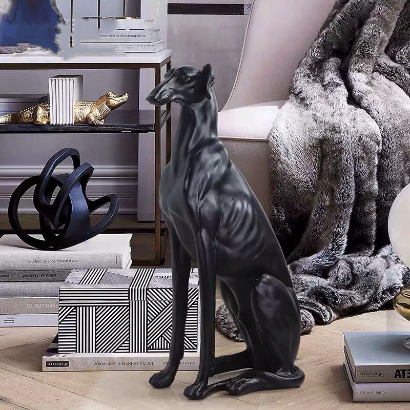 Home Decor Dog Statues Nordic style Living Room Large Floor Decorations Resin Sculptures Animal Art Ornaments Housewarming Gifts