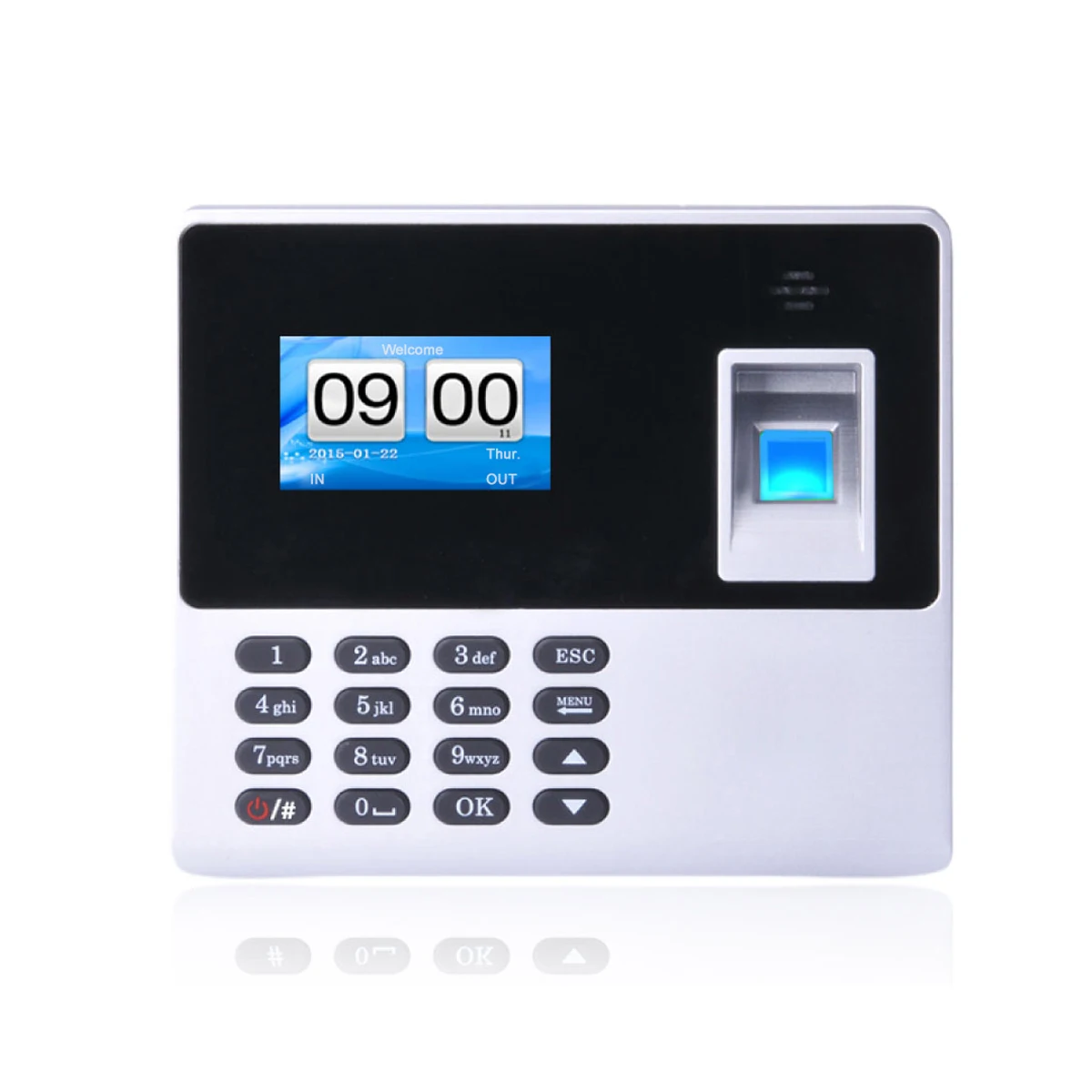 New Employee Scanning Fingerprint On the Machine to Record Working Time Cheap Attendance Machine TimeTrak Systems Wall Mountable