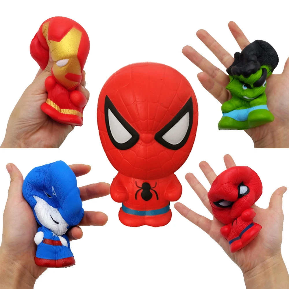 Marvel Squishy Kawaii Squishy Squish Spiderman Hulk Iron Man Spider Thanos Squishies Langsam Rising Stress Relief Squeeze PU Spielzeug