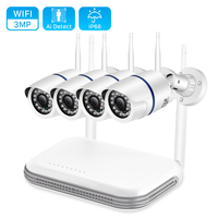 3MP Audio WiFi IP Camera Outdoor 8CH Mini NVR CCTV Security Kit Infrared Night Vision Wireless Video Surveillance Camera System