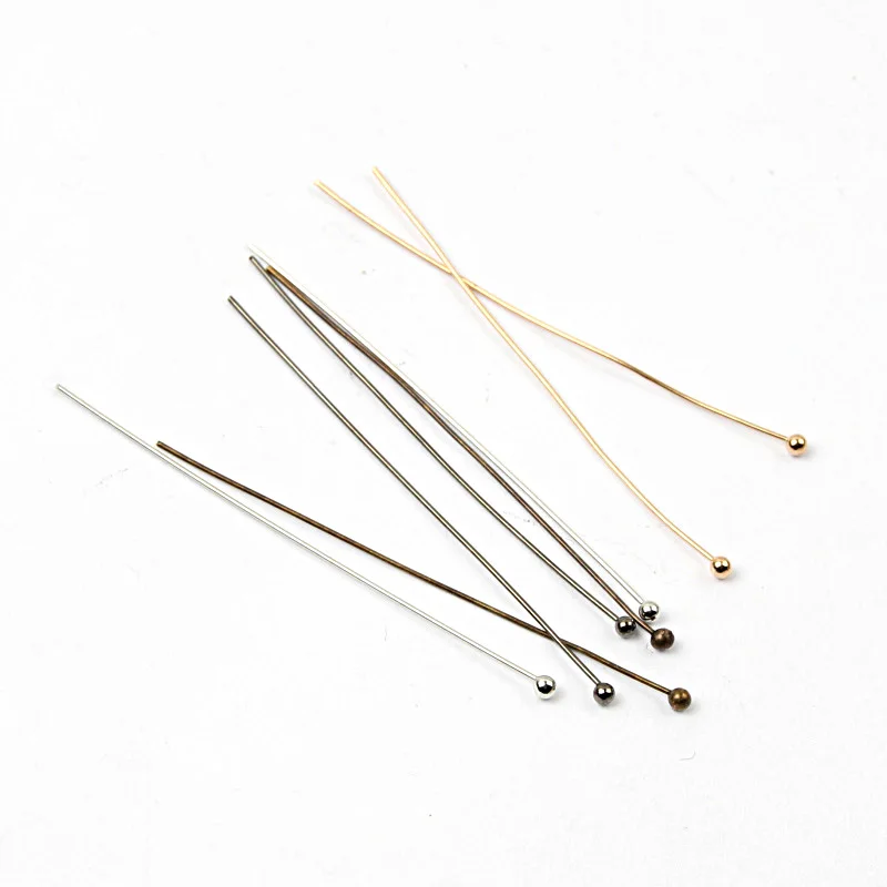 20-50mm Metal Ball Pins Gold Color/Silver Color/Rhodium/Bronze Head Ball Pins Handmade Jewelry Findings Making DIY Needles