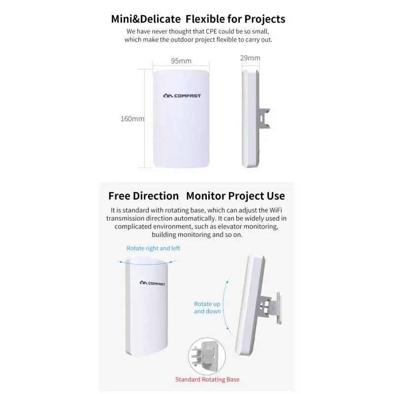 COMFAST Wireless Outdoor Wifi Repeater 300Mbps Access Point Wi-fi Antenna 11dBI Signal Booster