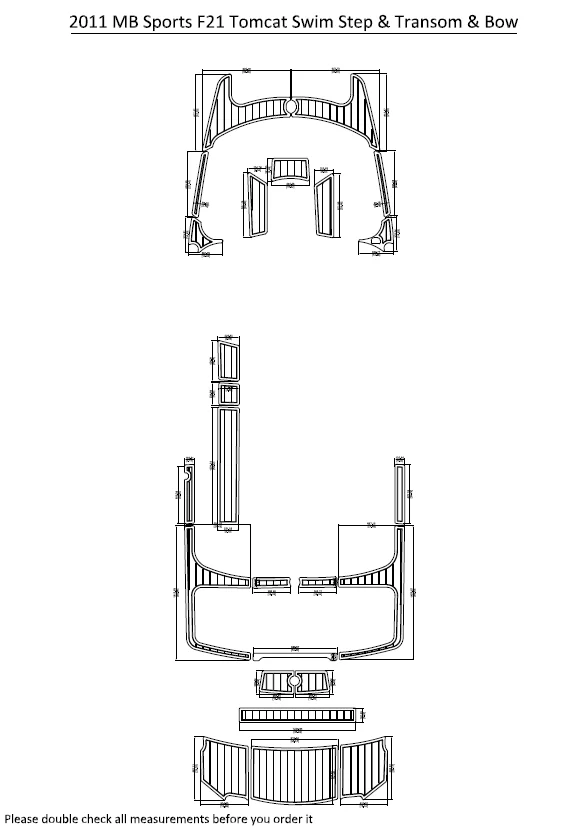 

2011 MB Sports F21 Tomcat Swim Step & Transom & Bow Pad Boat EVA Teak Decking 1/4" 6mm