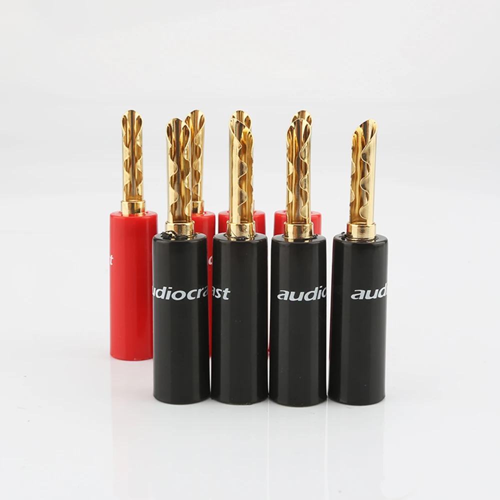 

16pieces High quality Audiocrast 24k gold plated BFA 4mm Banana Plug hifi Speaker cable Connector