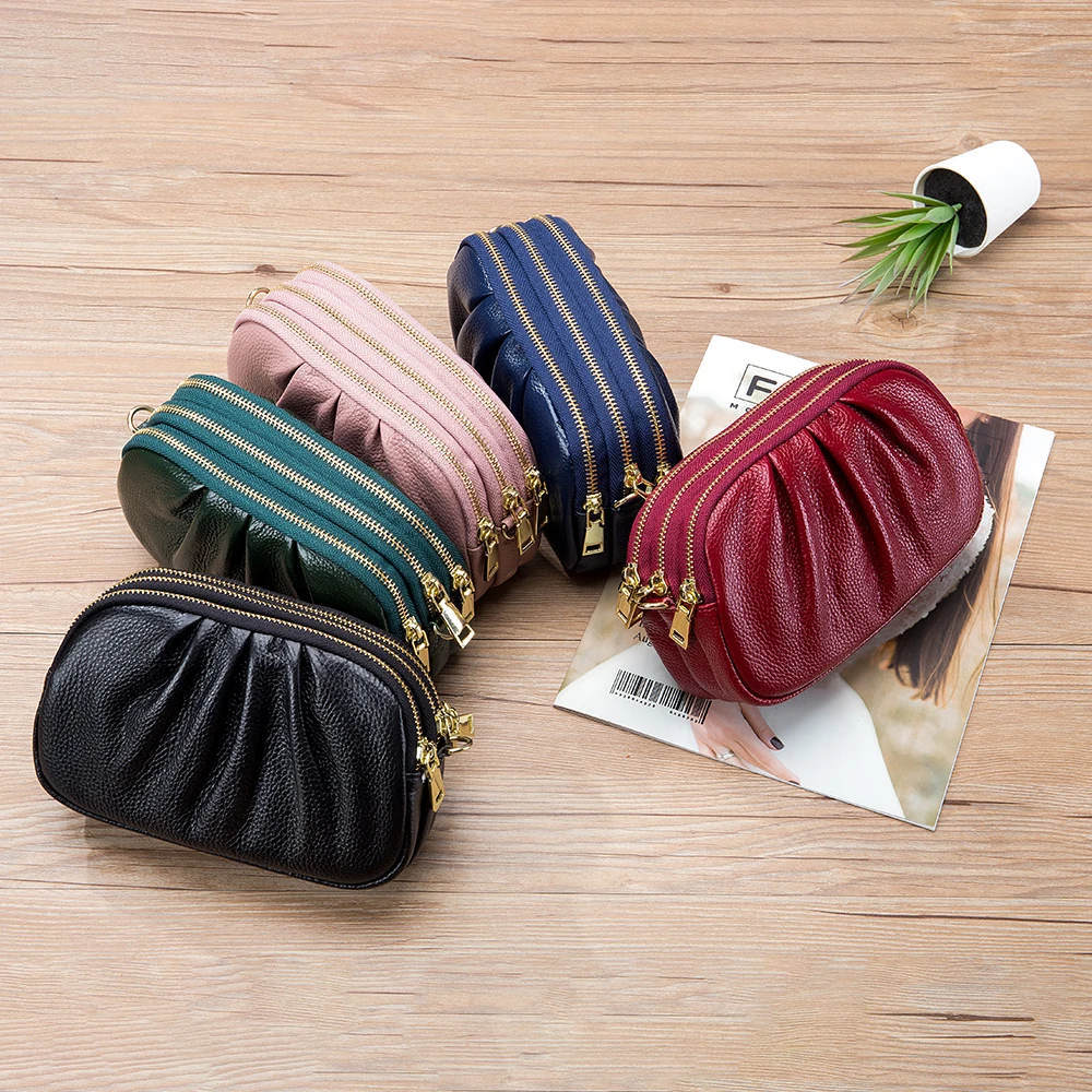 Zency Soft Top Layer Leather Handbag Classic Simple Design Women's Crossbody Bag Multi-fuctional Shopping Shoulder Phone Purse