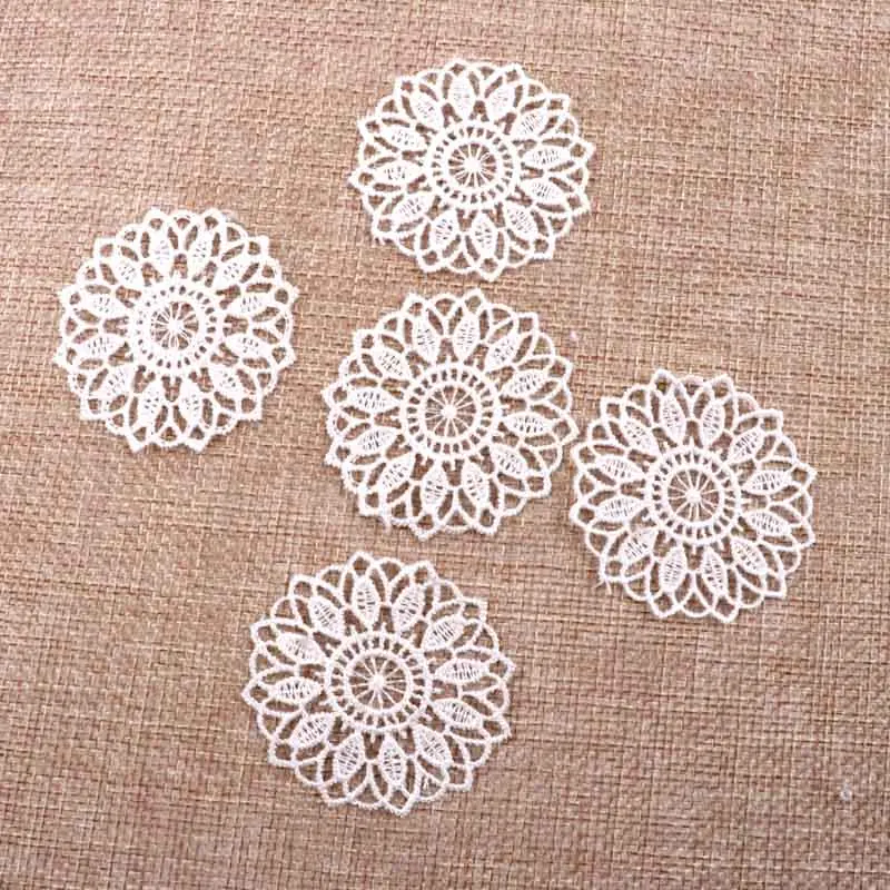 20pcs Beautiful White Color Net Lace Trim Embroidered Lace Ribbon For Sewing Wedding Decoration DIY 45mm