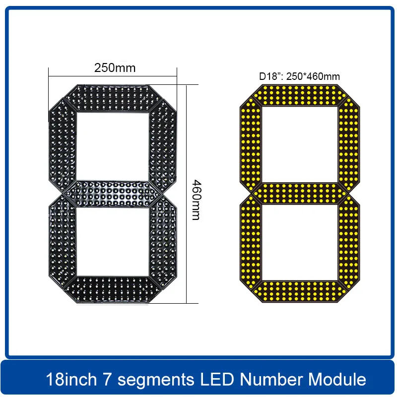 Digital oil price screen accessory set,18 Inches 7-Segment Digital module, Driver card, 12V power supply