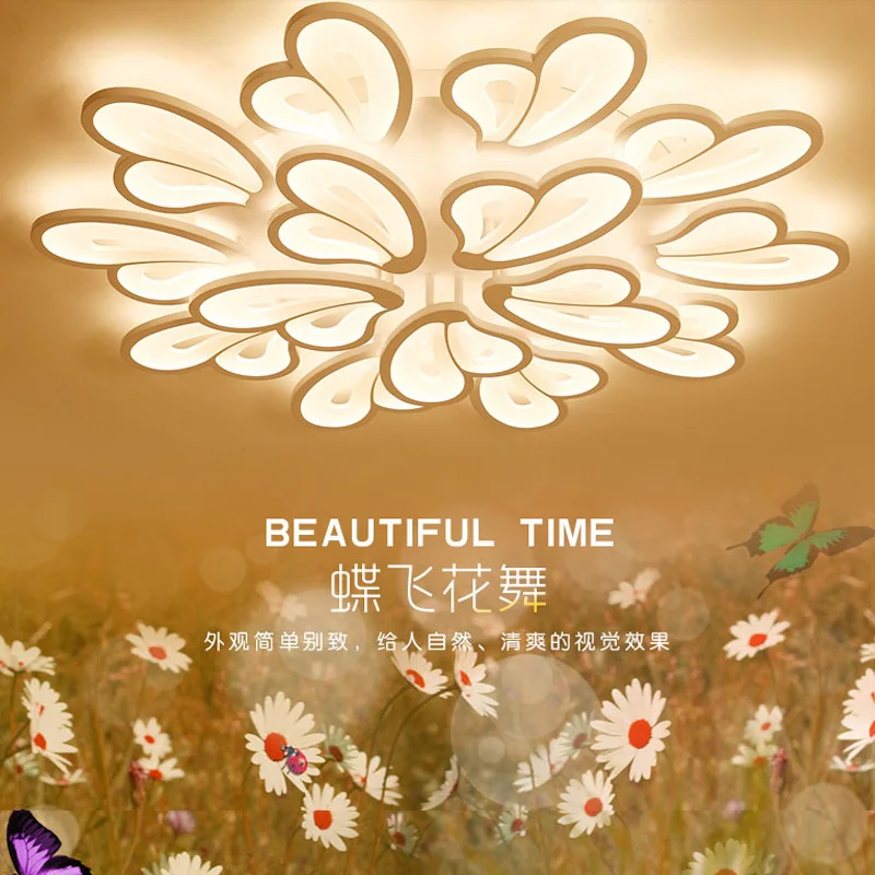 New modern led chandeliers for living room bedroom dining room acrylic iron body Interior home chandelier lamp fixtures D120cm