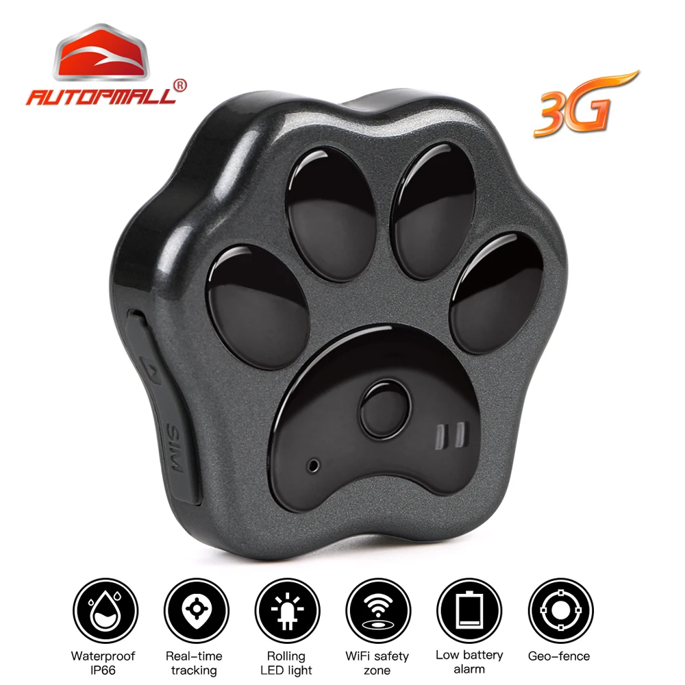 

Hot 3G GPS tracker Cat Dog GPS Pet GPS Locator Real-time Tracking Waterproof WCDMA Dog Tracker Waterproof Geo-fence Free Web APP