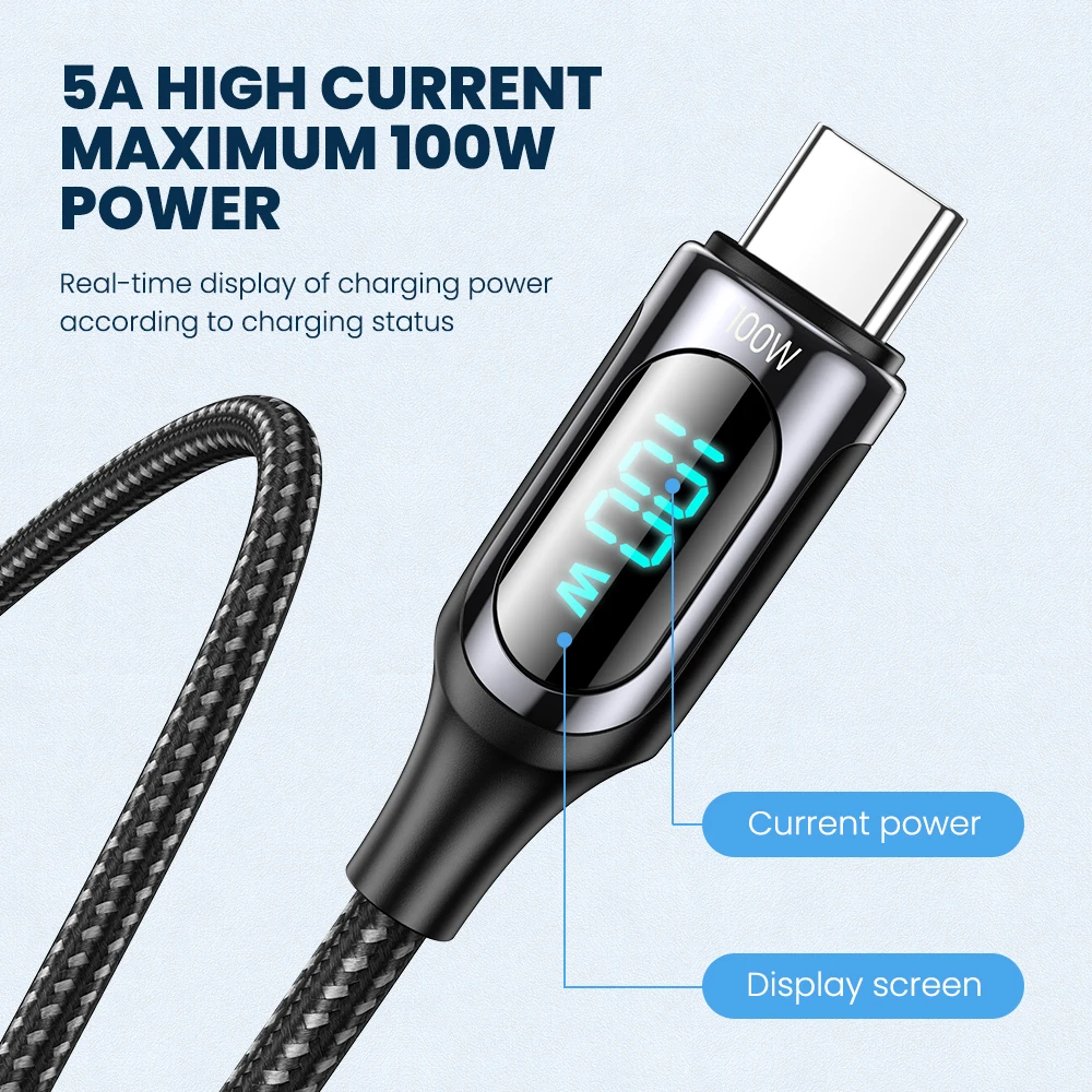 Elough usb tipo c para usbc carregador rápido pd cabo para xiaomi samsung usb c cabo 100w para macbook ipad pro cabo data cabo cabo