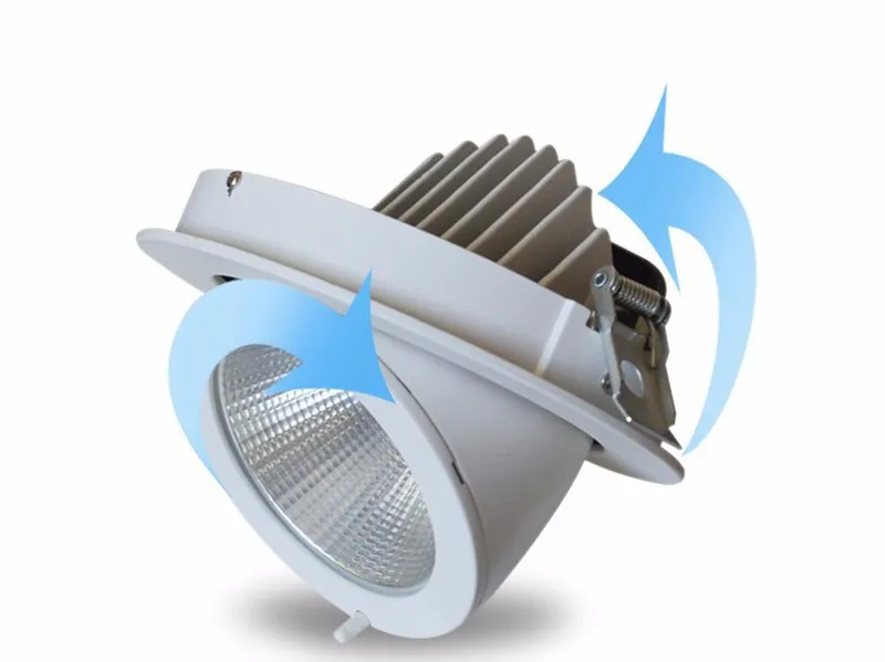 18pcs/lot 25w 30w Ceiling DownLight Adjustable Gimable Rotation Lampada Recessed Led Downlight COB LED Spot Lamp Ac85-265V