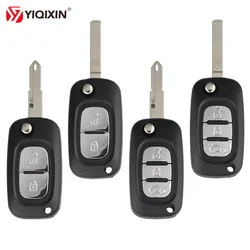 Yiqixin Filp Afstandsbediening Sleutel Shell Case 2/3 Knoppen Voor Renault Clio 3 Kangoo Master Modus Twingo 2006-2016 Vervanging ongesneden Blade