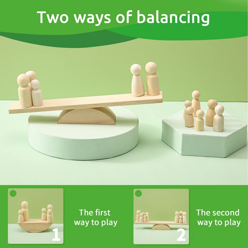 Balance Scale Toy Children\'s Montessori Educational Toys  DIY Maple doll Baby Balance Training Constructor for Children Gifts