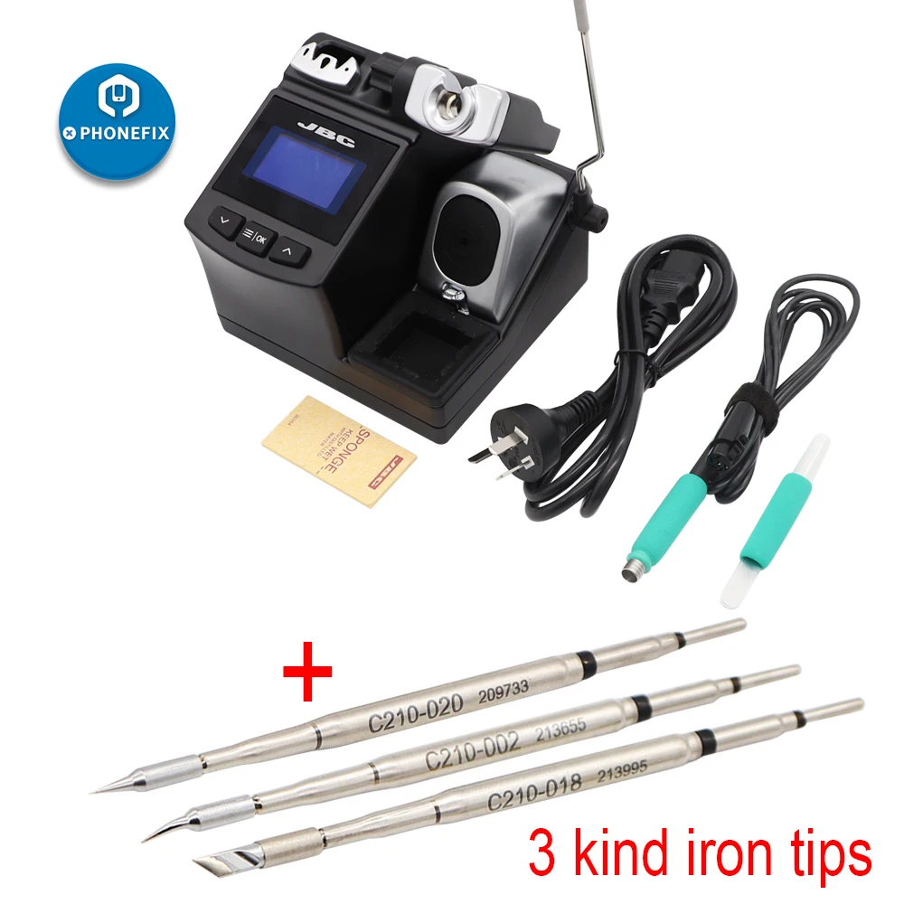 Original JBC Soldering Station CD-2SE with T210 Soldering Handle and Iron Tips for Phone Motherboard BGA Rework Welding Repair