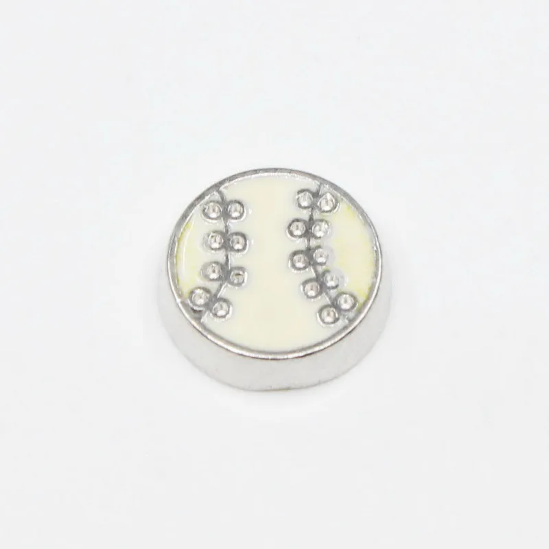 Football Basketball Volleyball Badminton Ice Hockey Enamels Ball Sports Floating Charms For Glass Lockets Memory Jewelry