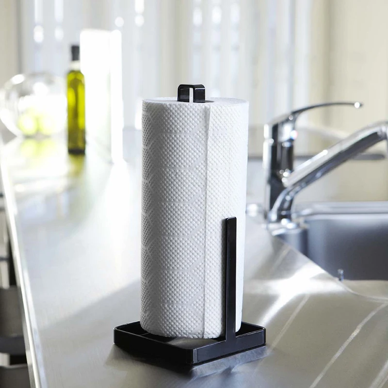 European Kitchen Tissue Roll Holder Paper Towel Holder Bathroom Tissue Paper Holder Black Toilet Paper Stand Kitchen Roll Holder