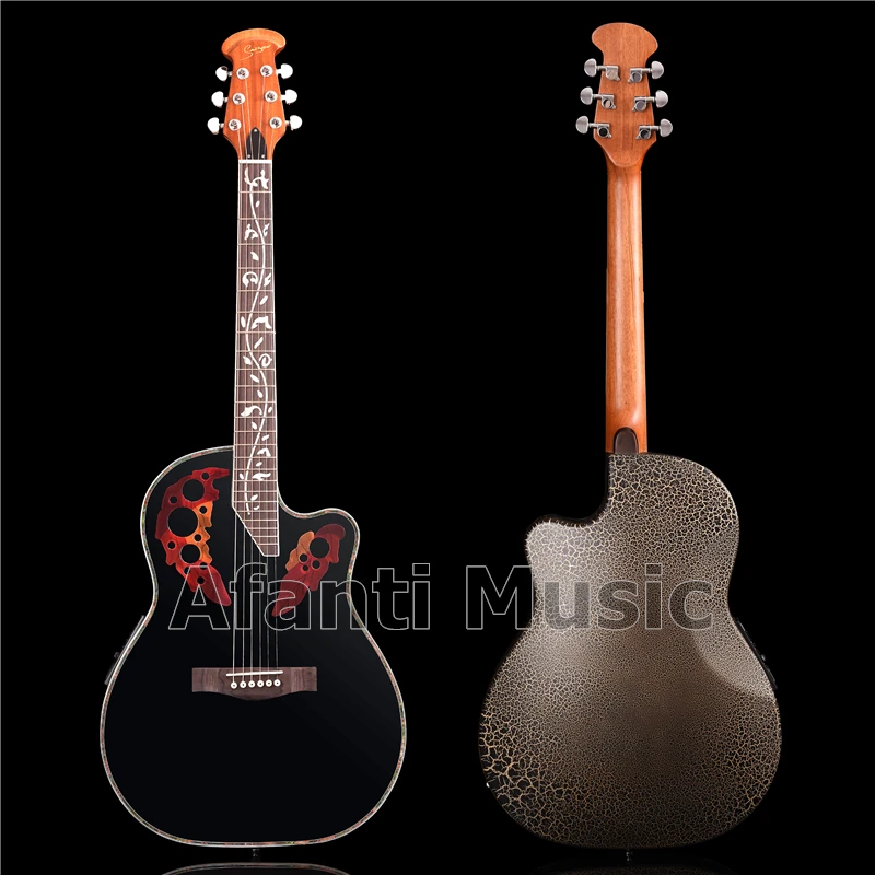 

HOT! Super Roundback/ Carbon Fiber Back & Side Acoustic guitar with 4 sections EQ (ANT-175)