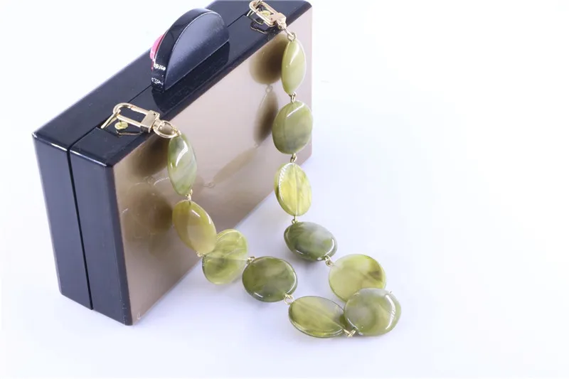 fashion  design green beads  chain handle diy decoration beads handle