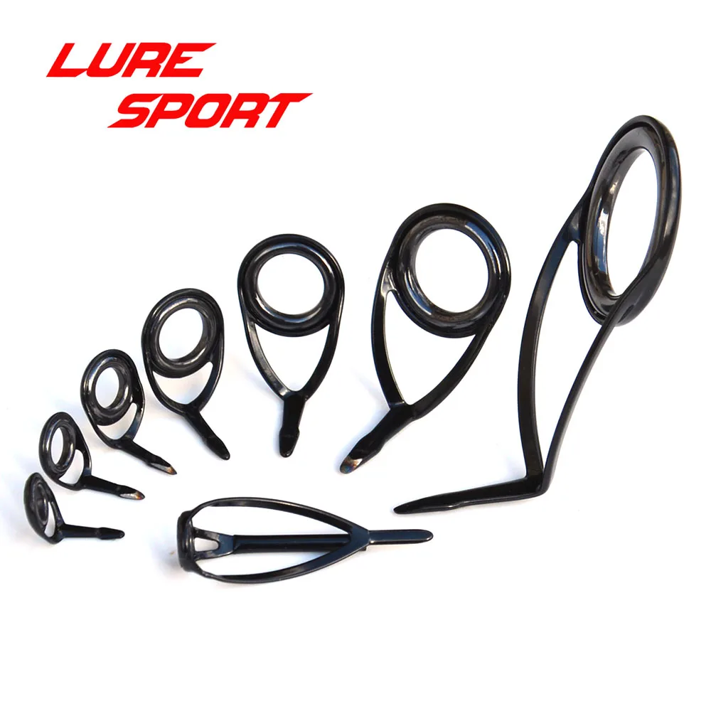 LureSport 8pcs 9pcs Guide set  BKT BKL25 guide BMN Black Steel frame guide Rod Building component Repair DIY Accessory