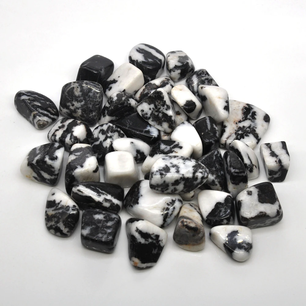 Natural Black&White Zebra Tumbled Stones Bulk Healing Crystals Reiki Polished Gemstones Raw Aquarium Decor Minerals Collection