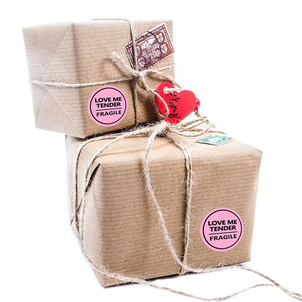 2 Inch 504PCS Pink Fragile Sticker Love Me Tender Shipping Label for Envelope Gift Jewelry Bag Care Warning Shipping Stickers