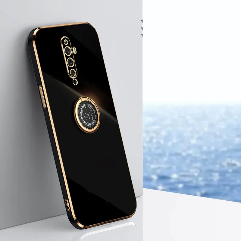 Luxury Plating Stand Holder Soft Phone Case For OPPO Reno2 Z F Cover Protection Shockproof OPPO Reno 2 2Z 2F Fundas Capa 7 Color