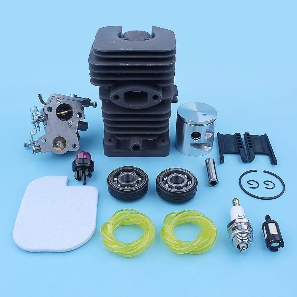 41mm Cylinder Piston Carburetor Kit For Poulan P3314 P3314WS P3314WSA P3416 P3516PR P4018AV PP3816 PP4218AVX Chainsaw 530071884