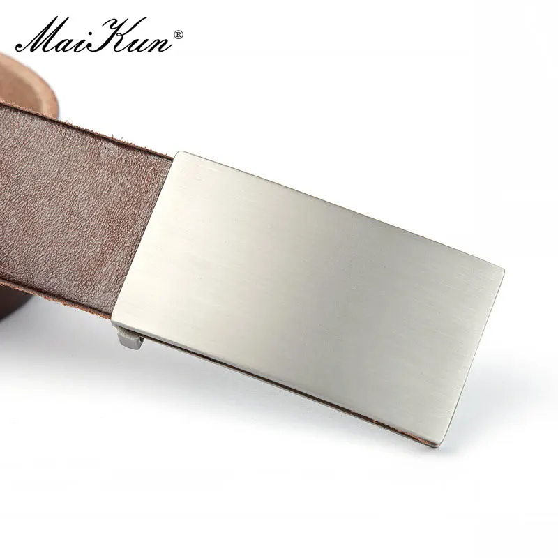 Maikun Genuine Leather Belt Men\'s Luxury Brand Handmade Vintage Pure Cowskin Casual Pin Buckle Youth Belts