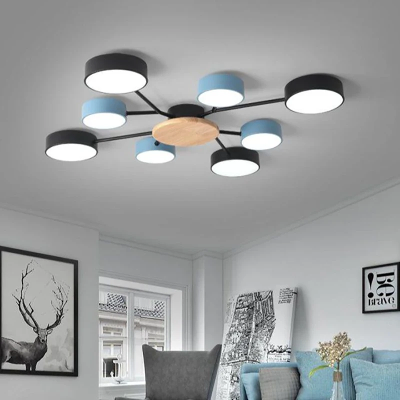 Nordic living room ceiling chandelier dining room kitchen chandelier modern bedroom ceiling lamp LED light villa lighting