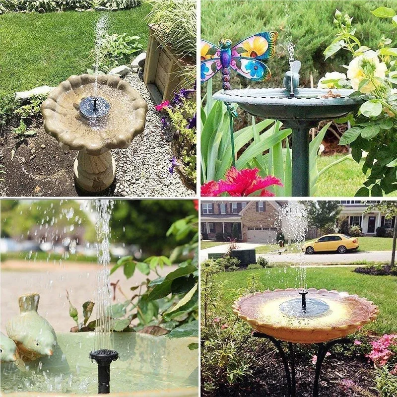 E2 Solar Water Fountain Pool Pond Waterfall Fountain Garden Decoration Outdoor Bird Bath Solar Powered Fountain Floating Water