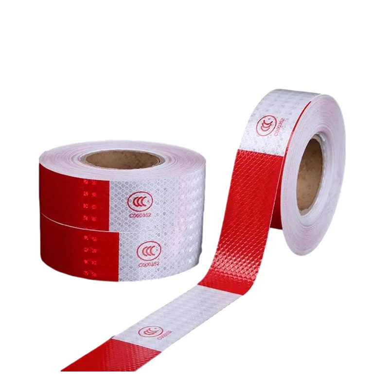 High Visibility Reflective PVC Tape White Add Red Reflective Warning Strip Van Car Reflector Film