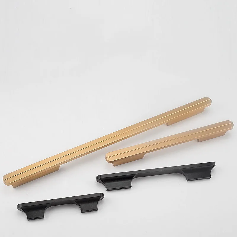 Modern Aluminum Furniture Handle Kitchen Cupboard Handles Wardrobe Pull Dresser Closet Door Bar Hardware