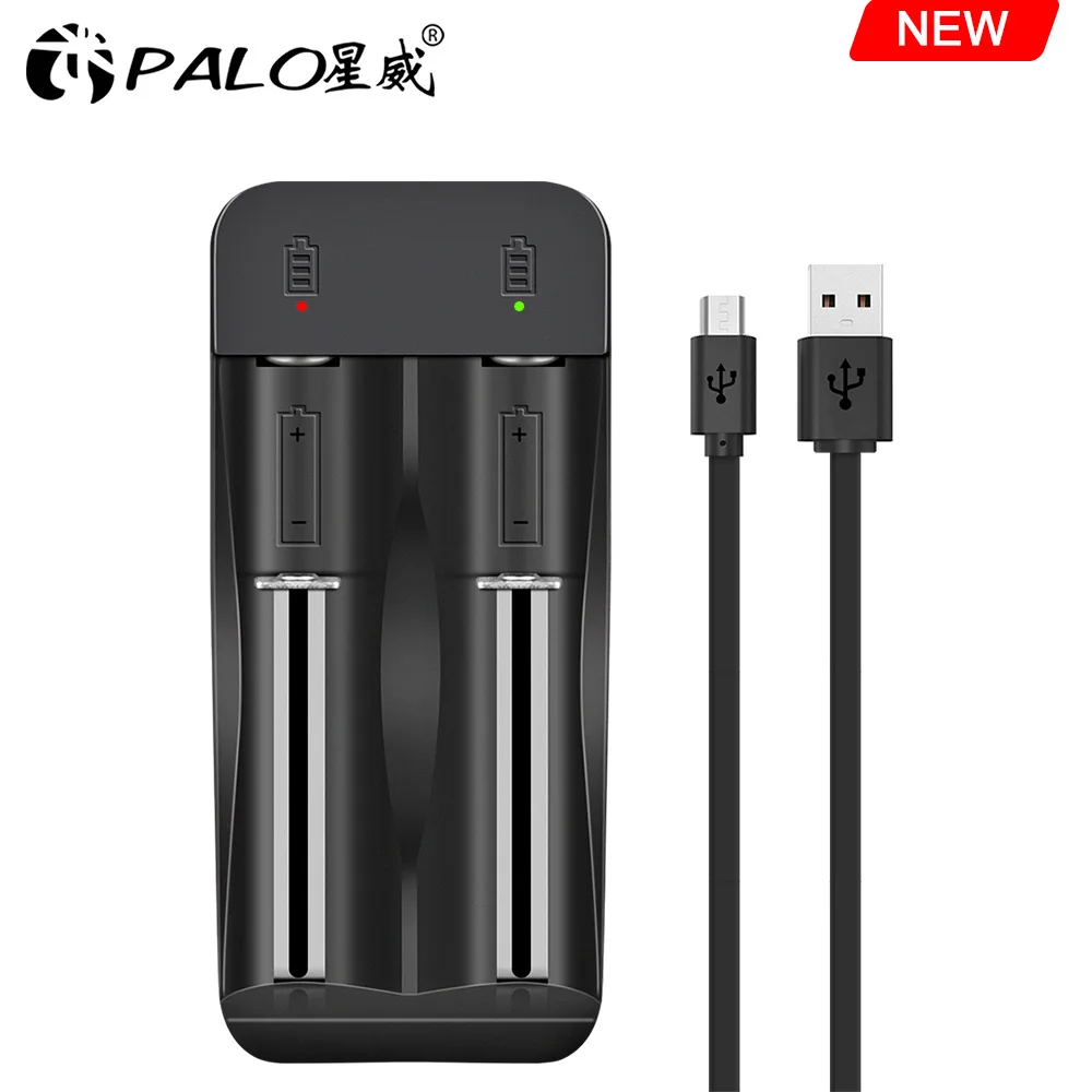 PALO 1/2/4สล็อต Li Ion 3.7V สำหรับ14500 18650 16340 18500 26650แบตเตอรี่ + LCD แบตเตอรี่ลิเธียม Charger