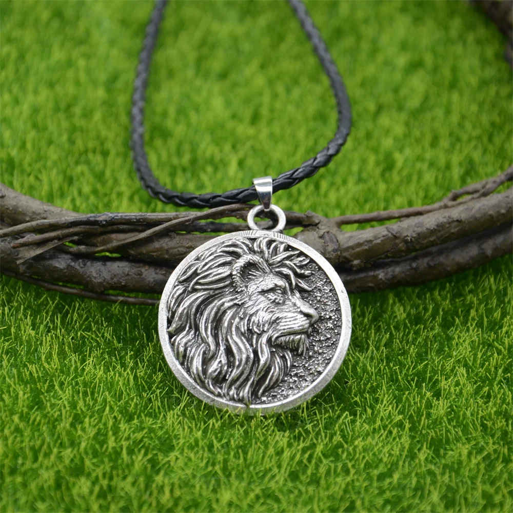 

Animal Lion Punk Pendant Medallion Necklaces Heavy Badge Jewlery Mens Present Accessories Christmas Gift
