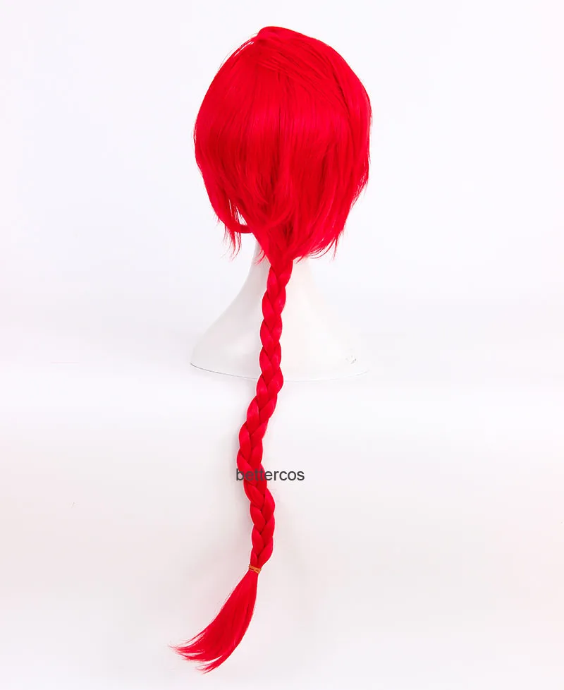 Parrucca Cosplay Ranma 1/2 Saotome Ranma parrucca per capelli sintetica resistente al calore rossa lunga