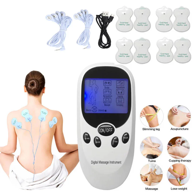 Machine de thérapie d\'acupuncture de dizaines, impulsion Linge, muscle, masseur de cou, 8 modèles, herslip électrique pour le dos, le pied, les